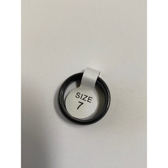 Stainless Steel Wedding Engagement Black Band Ring Size 7 Unisex - Picture 3 of 10